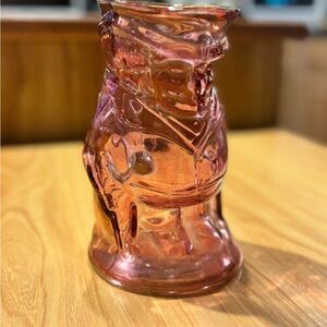 Vintage Kanawha Cranberry Toby Glass Pitcher w/handle